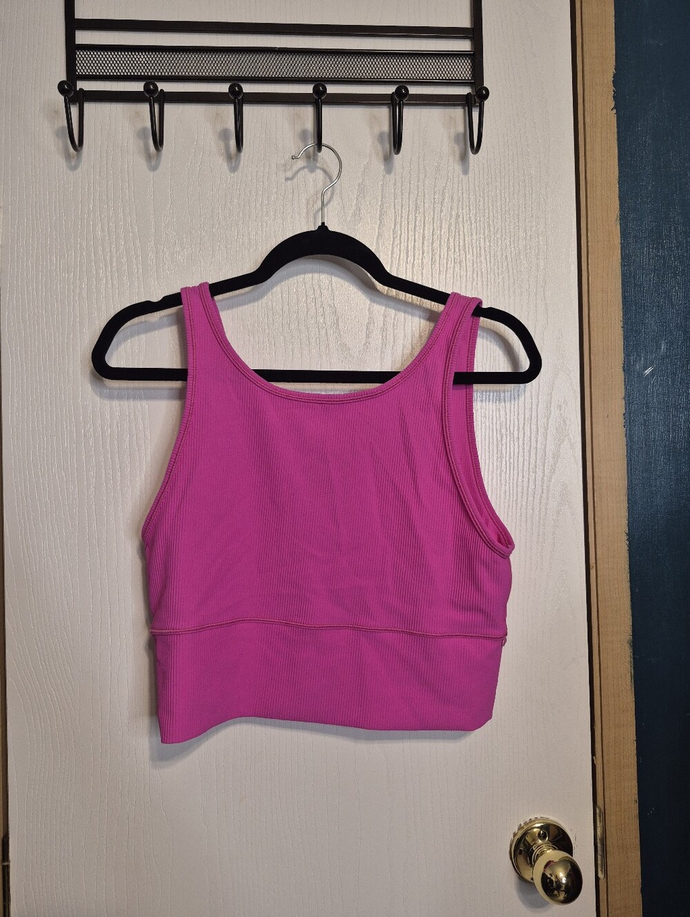 Lululemon Power Pivot Tank Ribbed Cropped Sonic Pink Neon